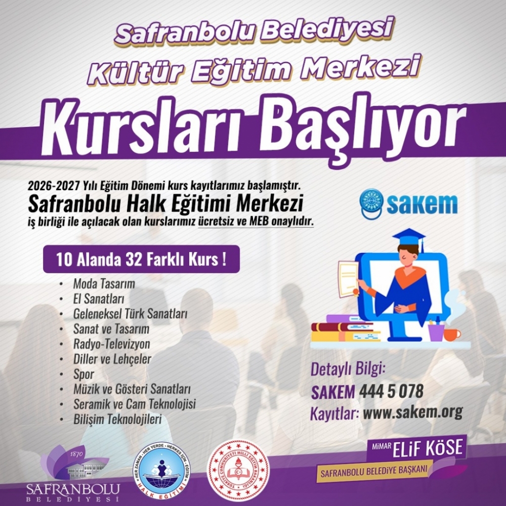 Safranbolu’da SAKEM’in 2026-2027 dönemi kurs kayıtları başladı
