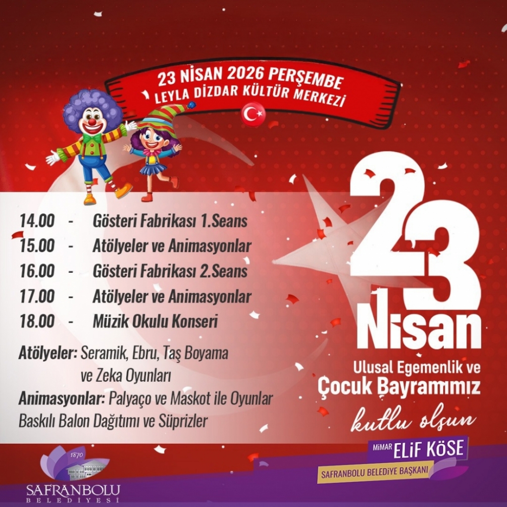 Safranbolu Belediyesi’nden çocuklara aktivite dolu 23 Nisan coşkusu