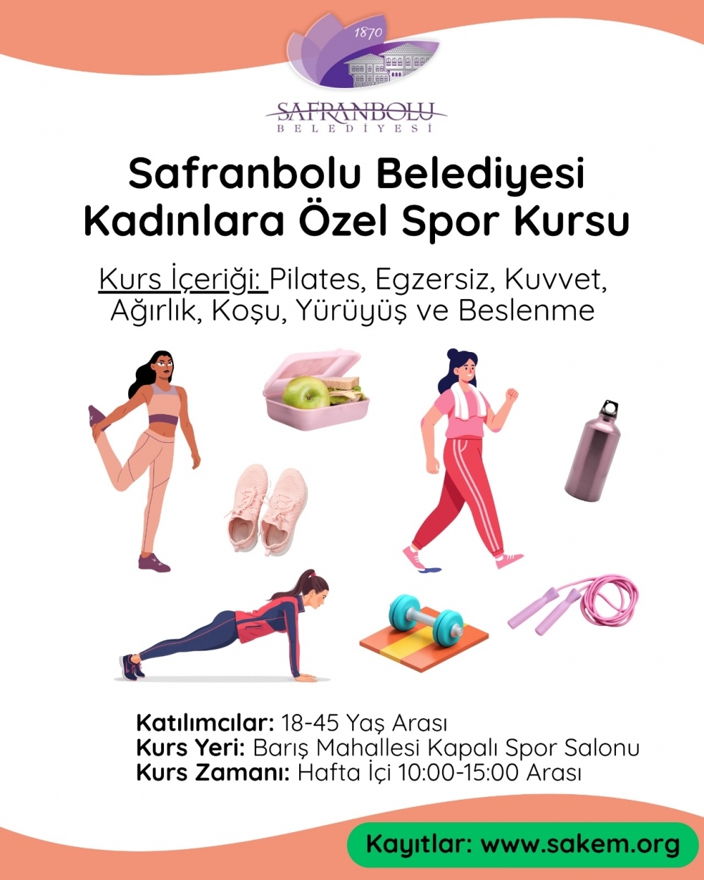 Safranbolu Belediyesi'nden kadınlara özel spor kursu